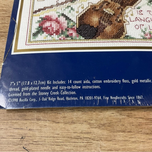 Vtg Bucilla Counted Cross Stitch Kit 41990 Language Love 7x5 Music Violin Fiddle - Picture 5 of 6